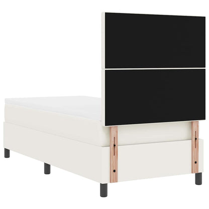 Letto a molle Crema e Bianco 100 x 200 cm Tessuto in Cords | homemem39