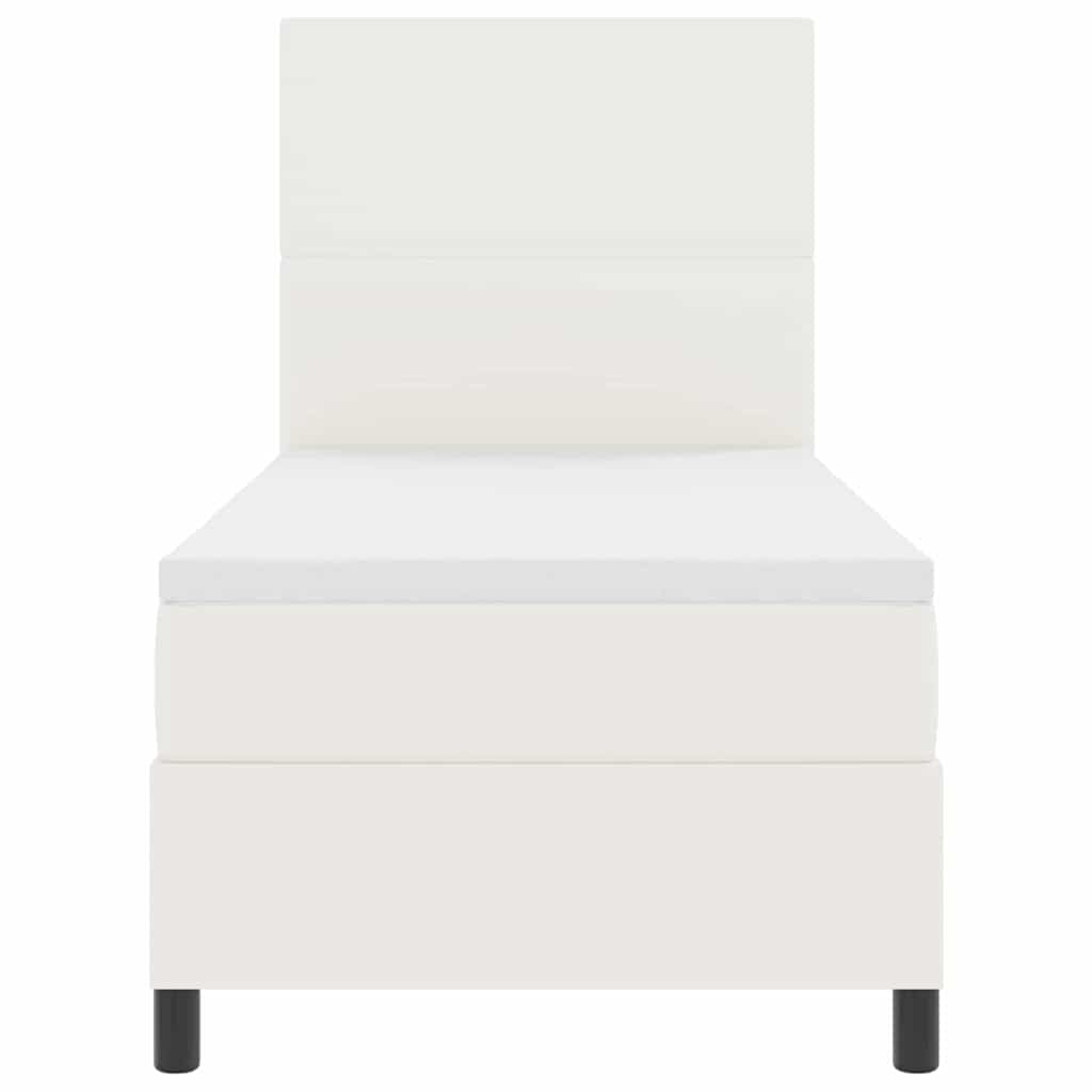 Letto a molle Crema e Bianco 100 x 200 cm Tessuto in Cords | homemem39
