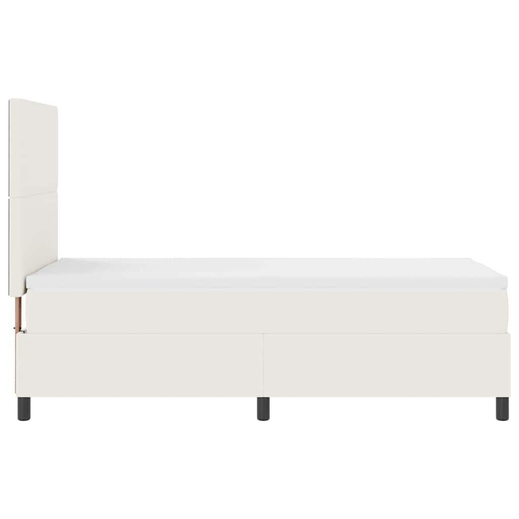 Letto a molle Crema e Bianco 100 x 200 cm Tessuto in Cords | homemem39