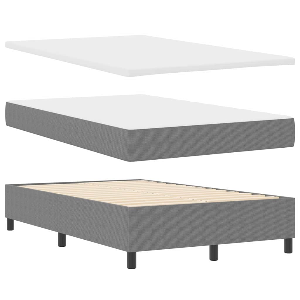 Letto a molle con testiera Grigio chiaro e bianco 120 x 190 cm | homemem39