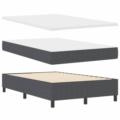 Letto a molle con testiera Grigio Scuro e Bianco 120 x 190 cm