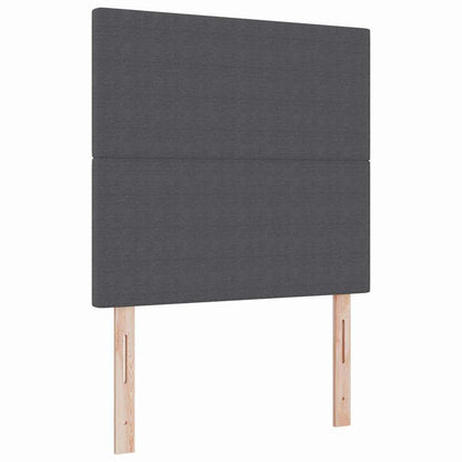 Letto a molle con testiera Grigio Scuro e Bianco 120 x 190 cm