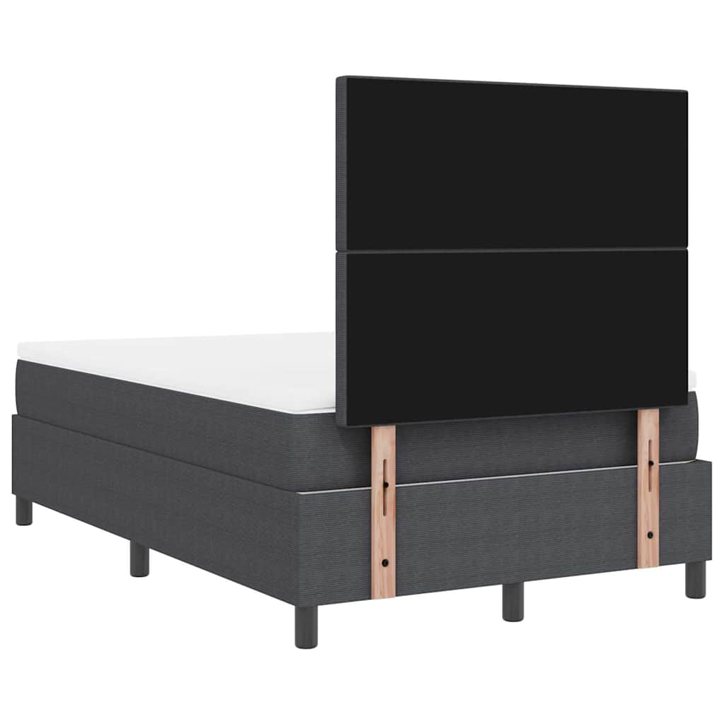 Letto a molle con testiera Grigio Scuro e Bianco 120 x 190 cm | homemem39