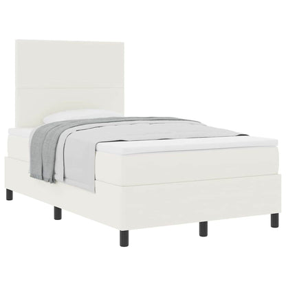 Letto a molle Crema e Bianco 120 x 190 cm Tessuto in Cords | homemem39