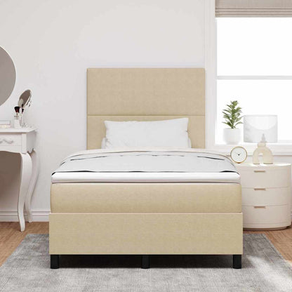 Letto a molle con testiera Grigio chiaro e bianco 120 x 190 cm