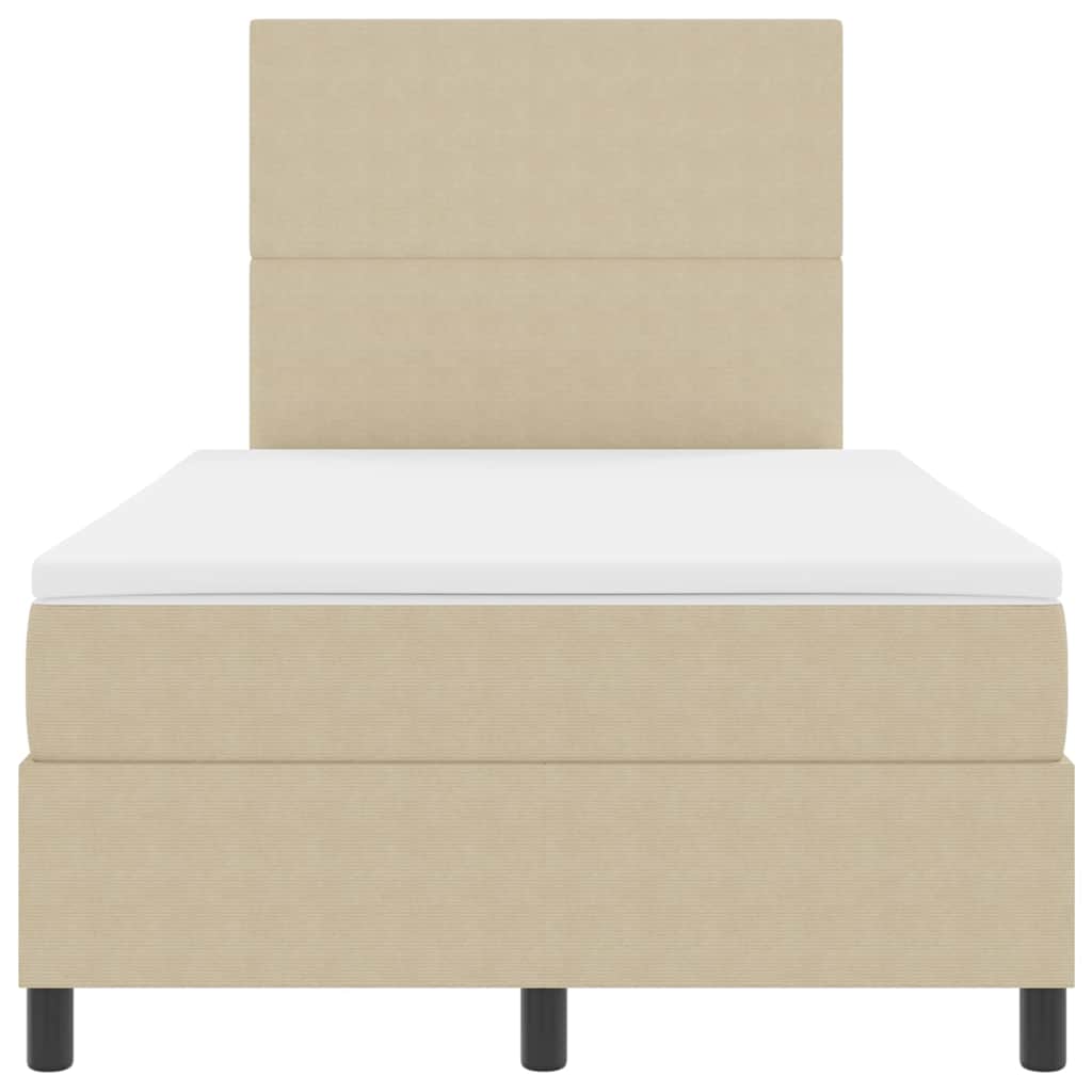 Letto a molle con testiera Grigio chiaro e bianco 120 x 190 cm