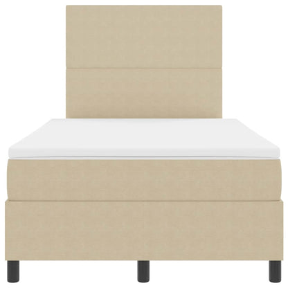 Letto a molle con testiera Grigio chiaro e bianco 120 x 190 cm