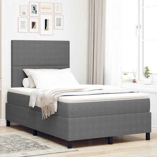 Letto a molle con testiera Grigio chiaro e bianco 120 x 200 cm | homemem39