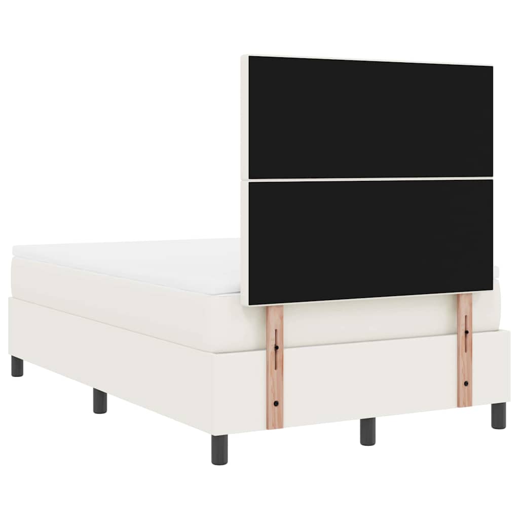 Letto a molle Crema e Bianco 120 x 200 cm Tessuto in Cords | homemem39
