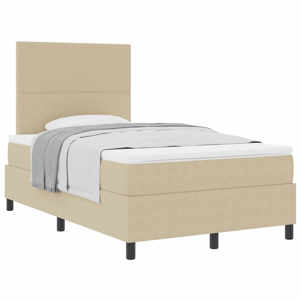 Letto a molle Grigio chiaro e bianco 203 x 120 x 128 cm