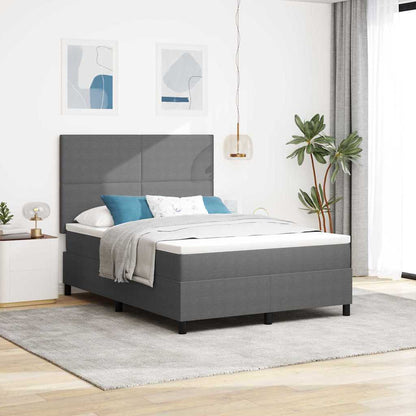 Letto a molle con testiera Grigio chiaro e bianco 140 x 190 cm | homemem39