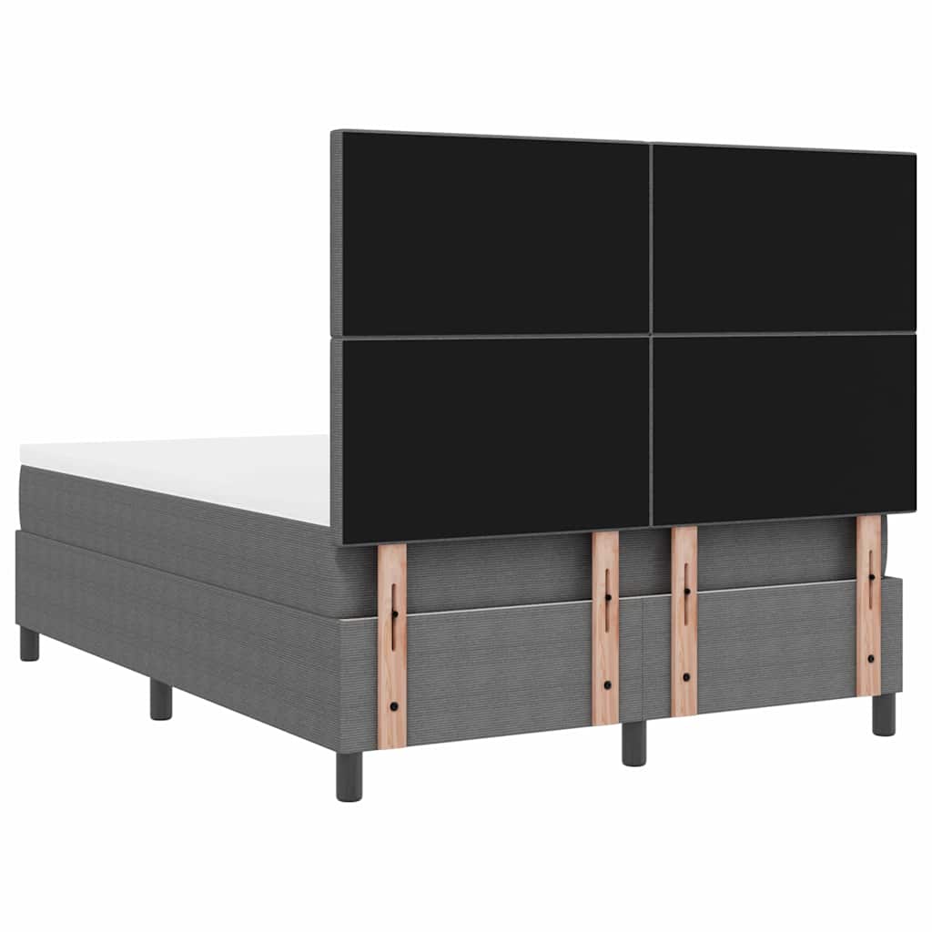 Letto a molle con testiera Grigio chiaro e bianco 140 x 190 cm | homemem39