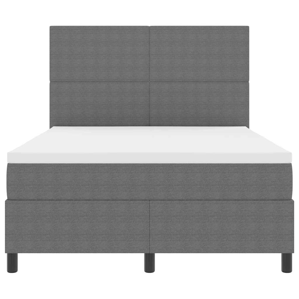 Letto a molle con testiera Grigio chiaro e bianco 140 x 190 cm | homemem39