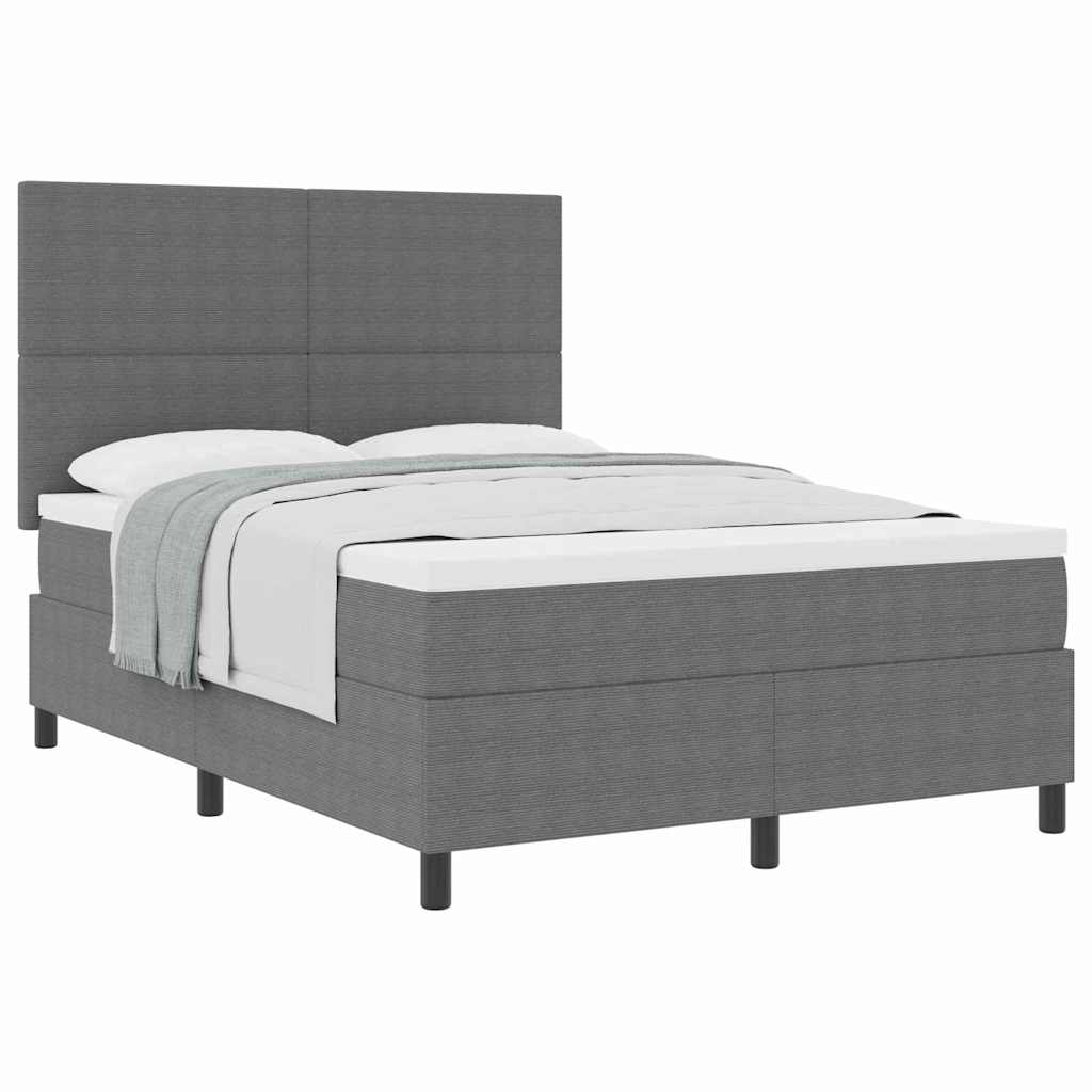 Letto a molle con testiera Grigio chiaro e bianco 140 x 190 cm | homemem39