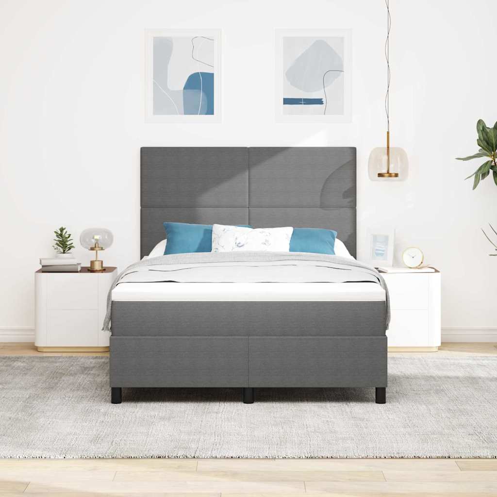 Letto a molle con testiera Grigio chiaro e bianco 140 x 200 cm | homemem39