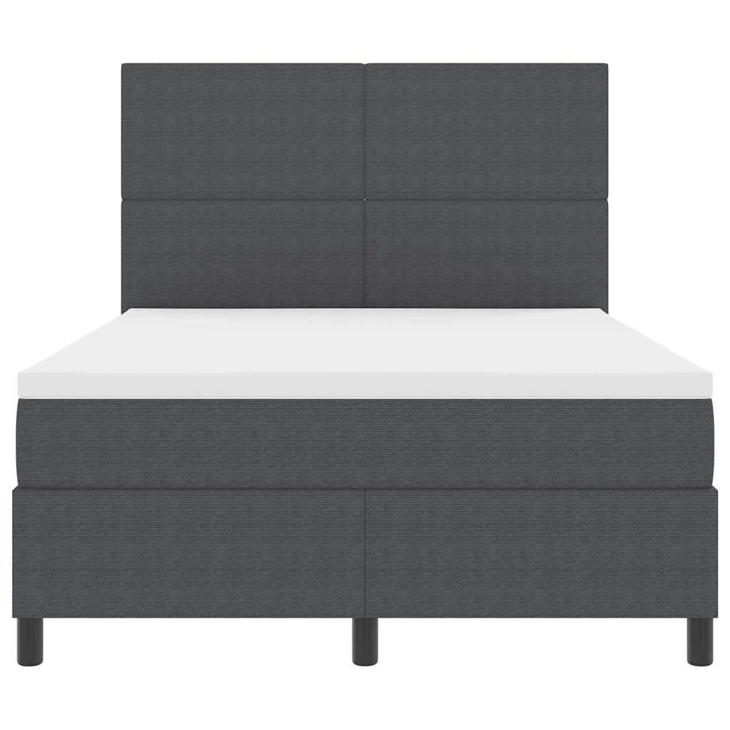 Letto a molle con testiera Grigio Scuro e Bianco 160 x 200 cm | homemem39