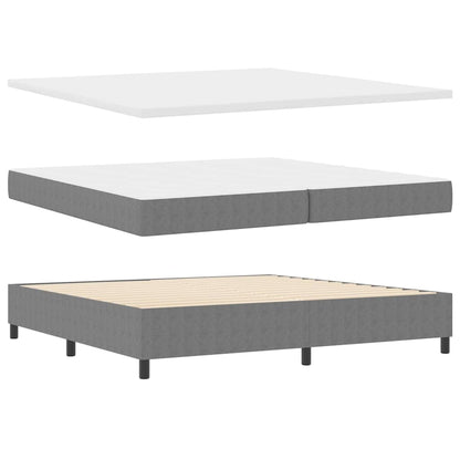 Letto a molle con testiera Grigio chiaro e bianco 200 x 200 cm | homemem39