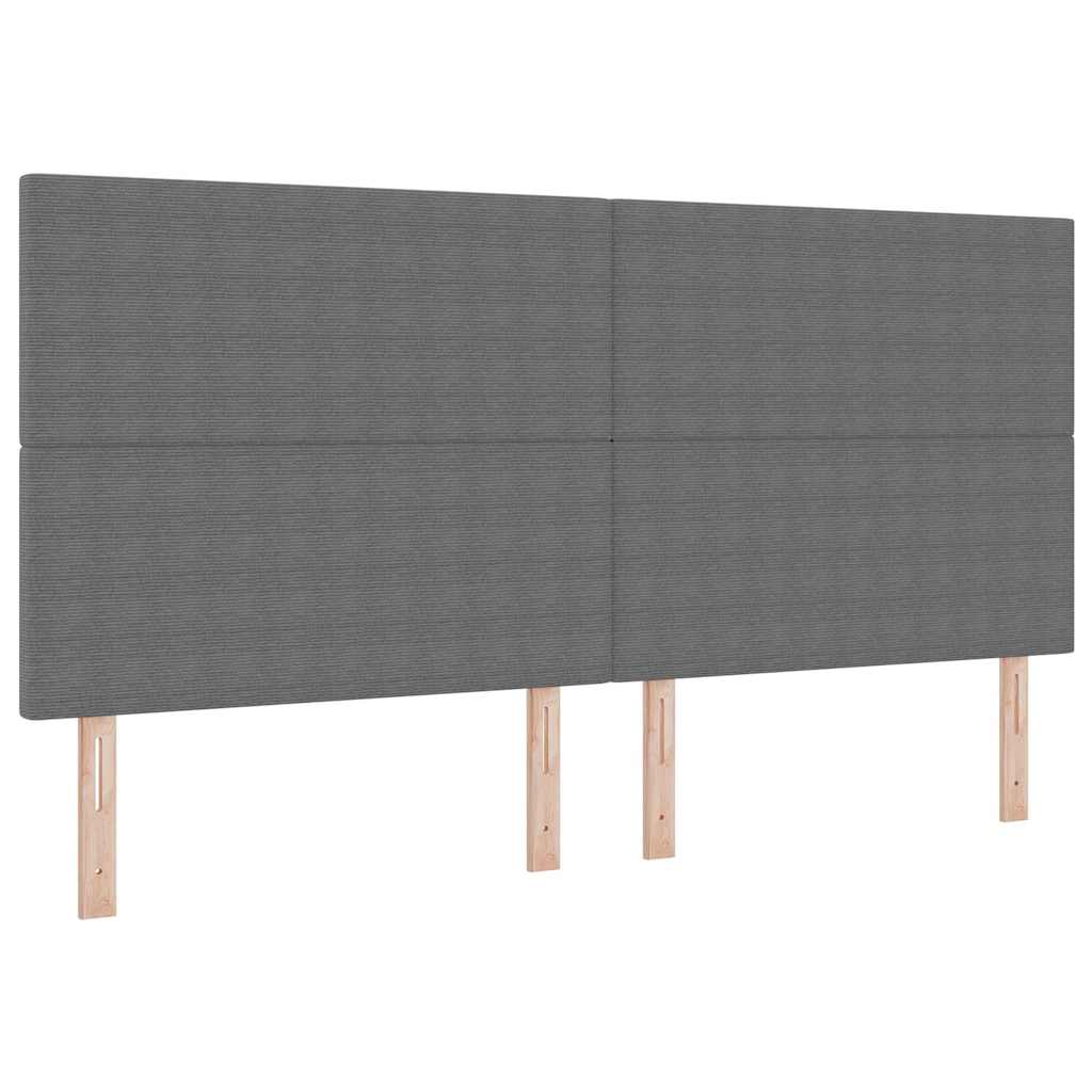 Letto a molle con testiera Grigio chiaro e bianco 200 x 200 cm | homemem39