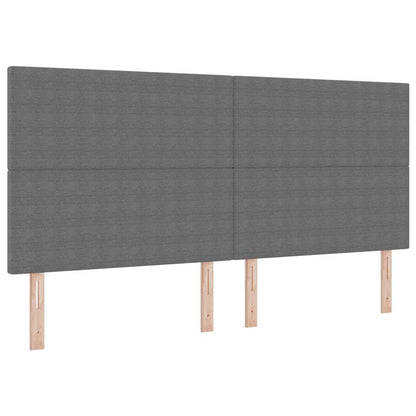 Letto a molle con testiera Grigio chiaro e bianco 200 x 200 cm | homemem39