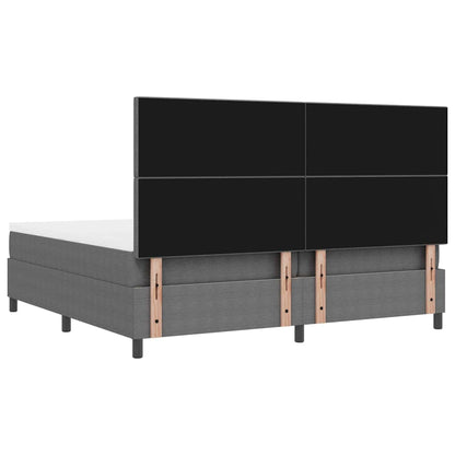 Letto a molle con testiera Grigio chiaro e bianco 200 x 200 cm | homemem39