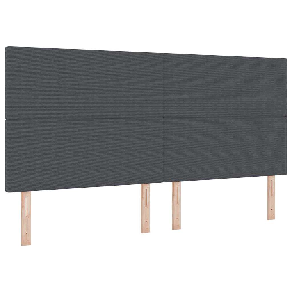 Letto a molle con testiera Grigio Scuro e Bianco 200 x 200 cm | homemem39