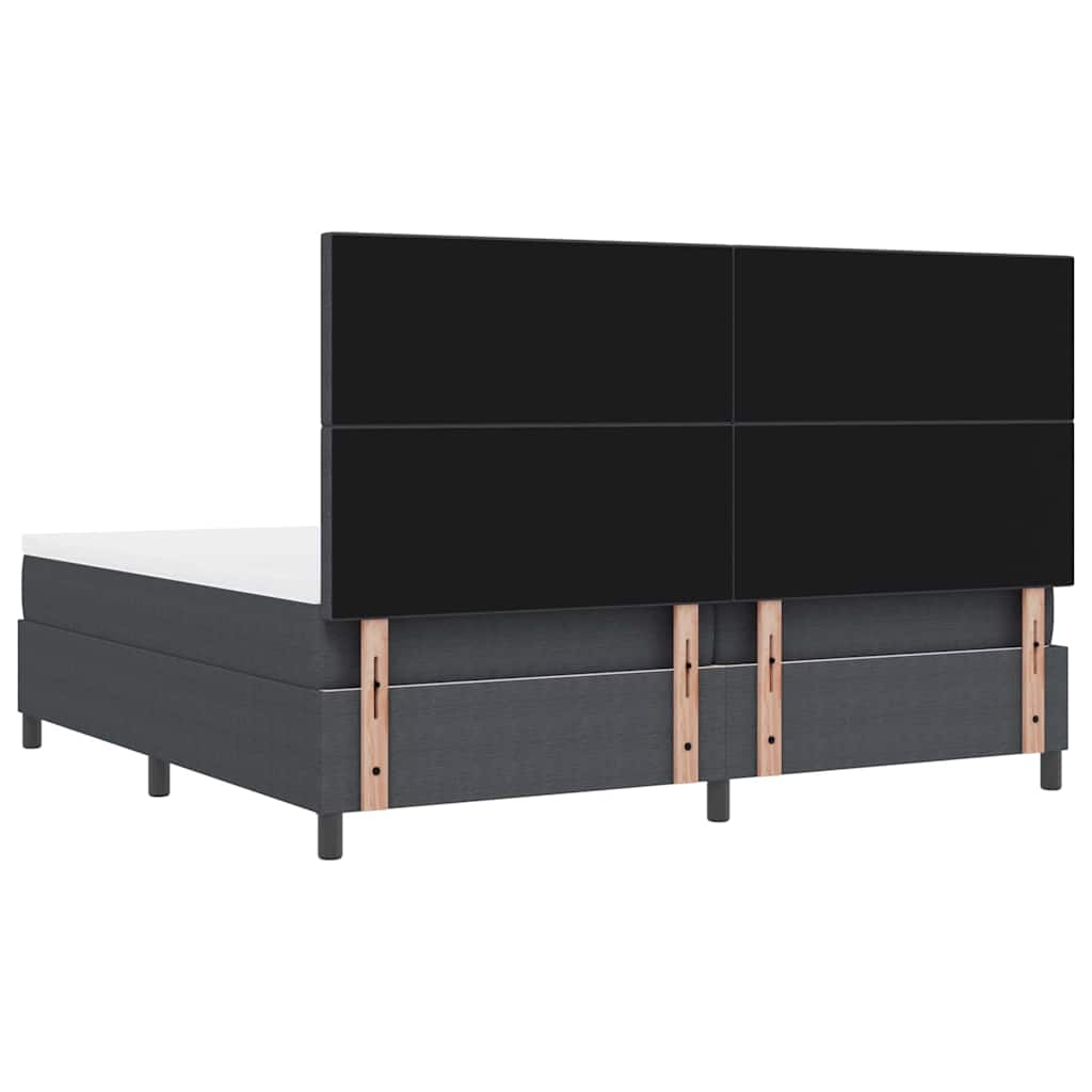 Letto a molle con testiera Grigio Scuro e Bianco 200 x 200 cm | homemem39