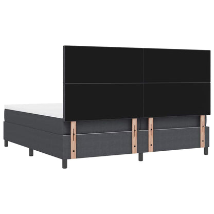 Letto a molle con testiera Grigio Scuro e Bianco 200 x 200 cm | homemem39