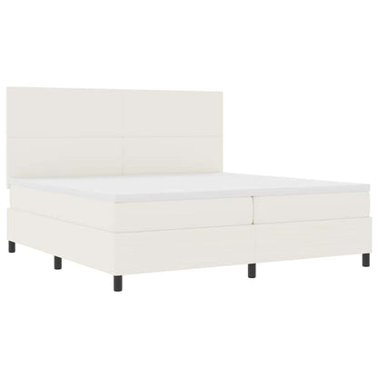 Letto a molle Crema e Bianco 200 x 200 cm Tessuto in Cords
