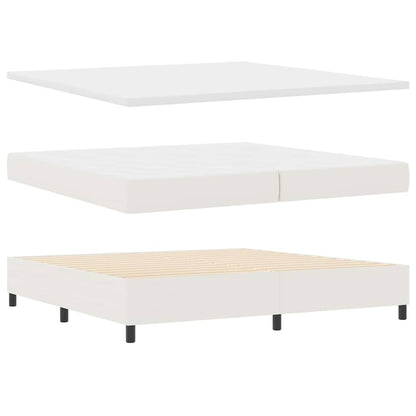 Letto a molle Crema e Bianco 200 x 200 cm Tessuto in Cords