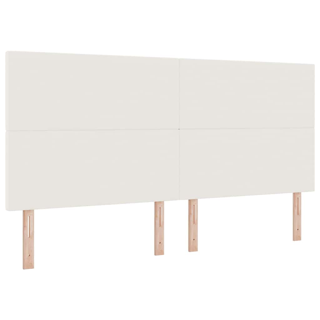 Letto a molle Crema e Bianco 200 x 200 cm Tessuto in Cords