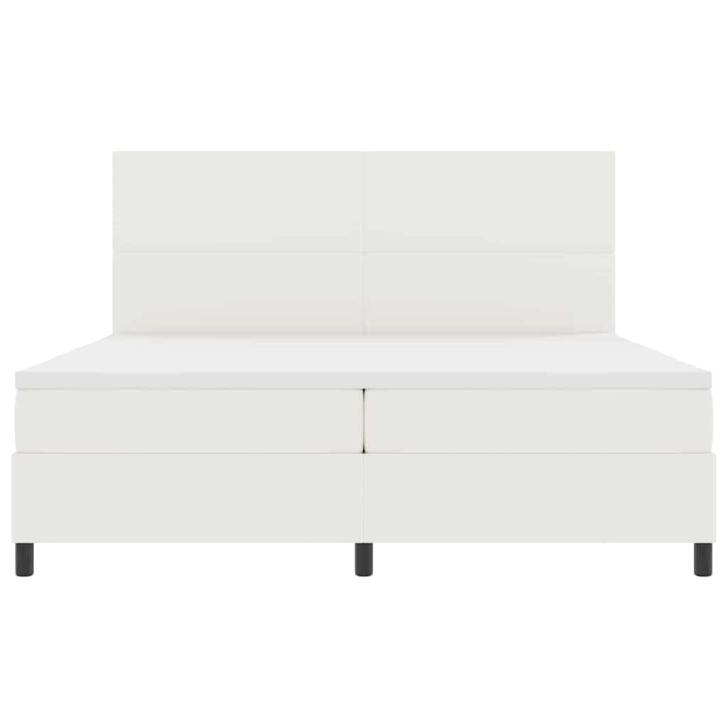 Letto a molle Crema e Bianco 200 x 200 cm Tessuto in Cords