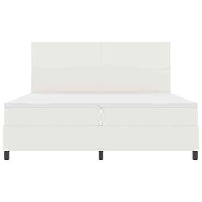 Letto a molle Crema e Bianco 200 x 200 cm Tessuto in Cords