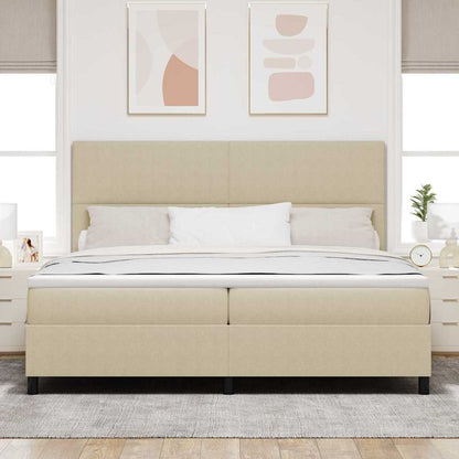 Letto a molle con testiera Grigio chiaro e bianco 200 x 200 cm | homemem39