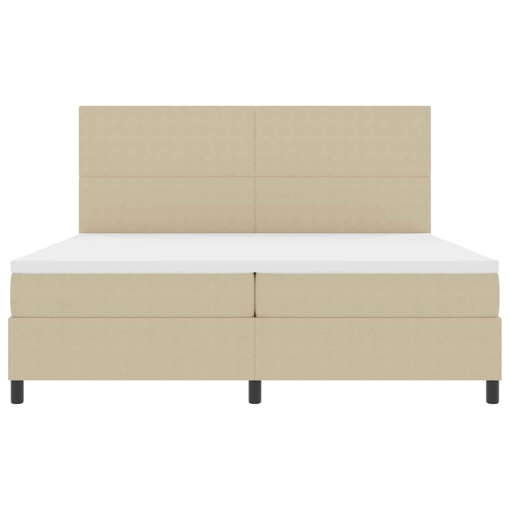 Letto a molle con testiera Grigio chiaro e bianco 200 x 200 cm | homemem39