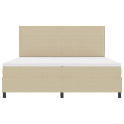 Letto a molle con testiera Grigio chiaro e bianco 200 x 200 cm | homemem39