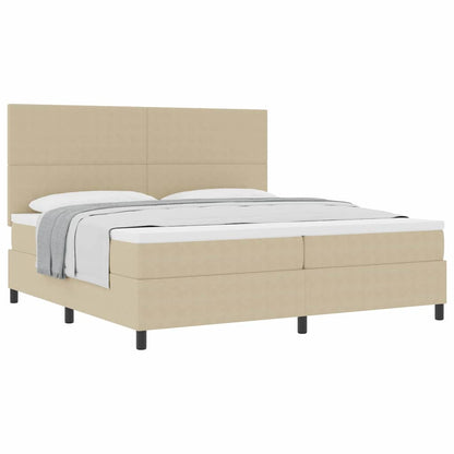 Letto a molle con testiera Grigio chiaro e bianco 200 x 200 cm | homemem39