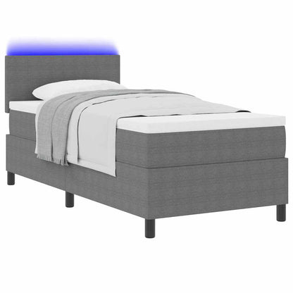 Letto a Sorgente LED Grigio chiaro e bianco 80 x 200 cm | homemem39