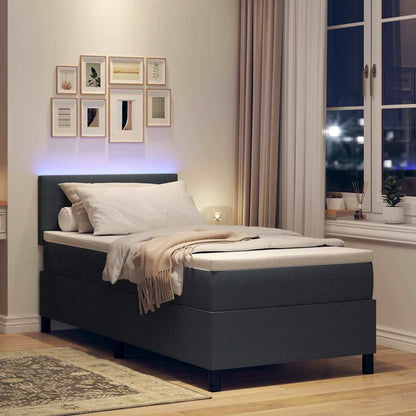 Letto a Sorgente LED Grigio Scuro e Bianco 80 x 200 cm | homemem39