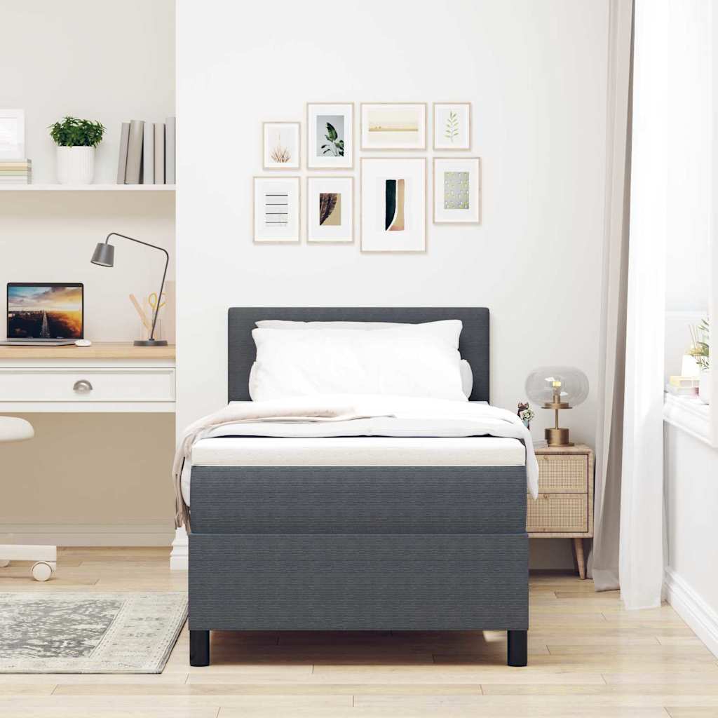 Letto a Sorgente LED Grigio Scuro e Bianco 80 x 200 cm | homemem39