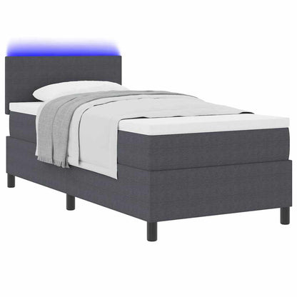 Letto a Sorgente LED Grigio Scuro e Bianco 80 x 200 cm | homemem39