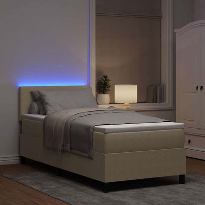 Letto a Sorgente LED Grigio chiaro e bianco 80 x 200 cm | homemem39