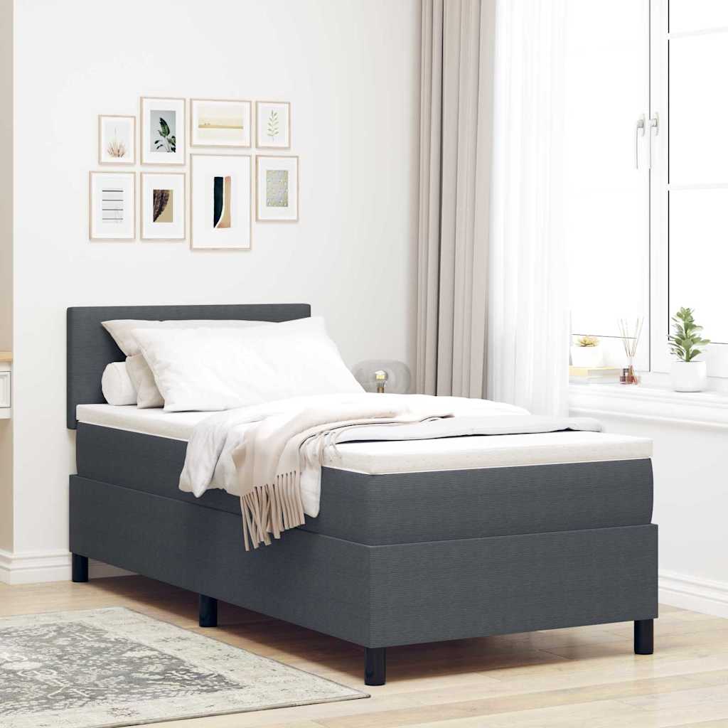 Letto a Sorgente LED Grigio Scuro e Bianco 90 x 200 cm | homemem39