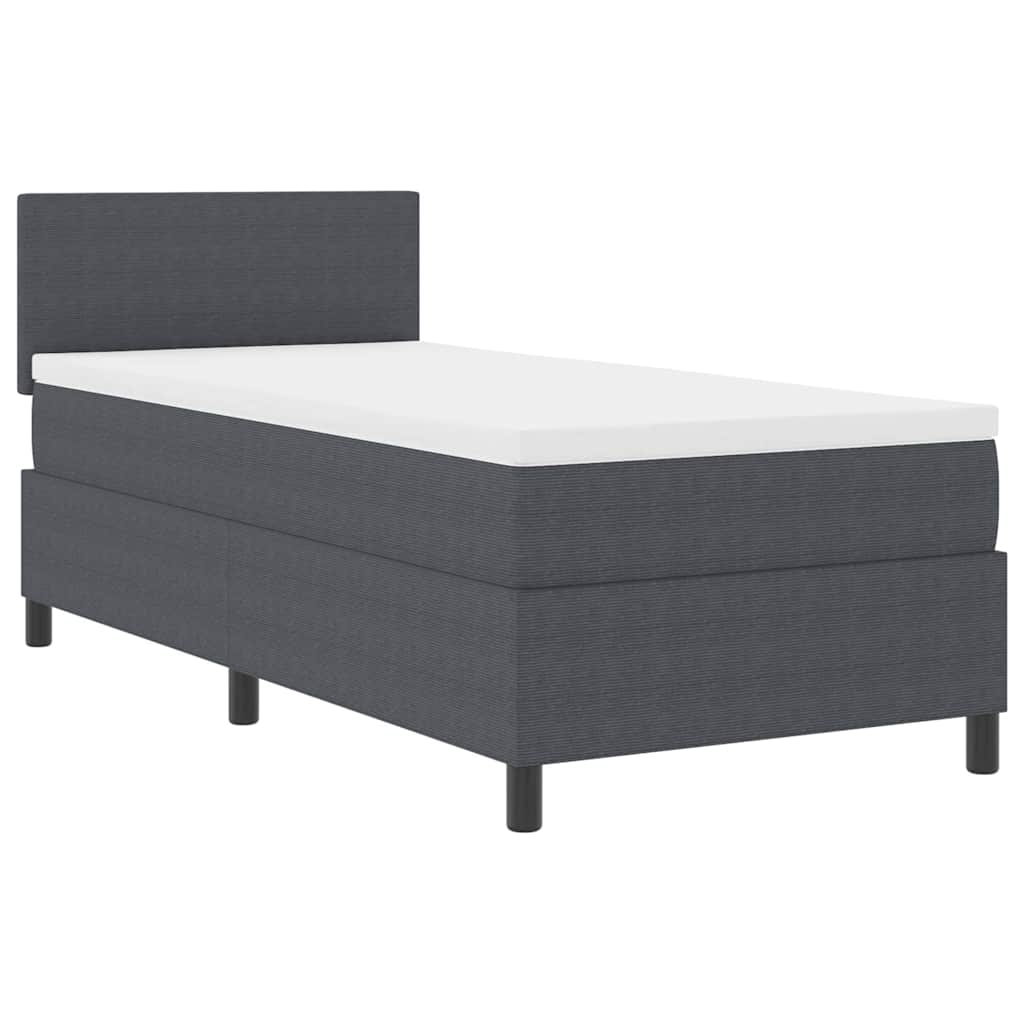Letto a Sorgente LED Grigio Scuro e Bianco 90 x 200 cm | homemem39