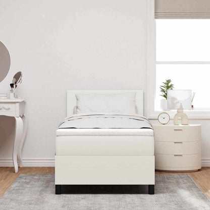 Letto a Sorgente LED con testiera Crema e Bianco 100 x 200 cm | homemem39