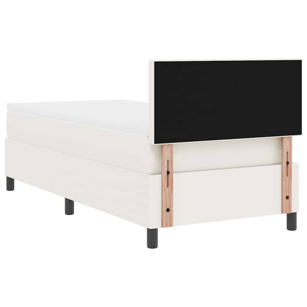 Letto a Sorgente LED con testiera Crema e Bianco 100 x 200 cm