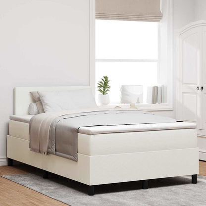 Letto a Sorgente LED con testiera Crema e Bianco 120 x 190 cm