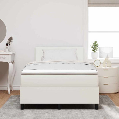 Letto a Sorgente LED con testiera Crema e Bianco 120 x 190 cm