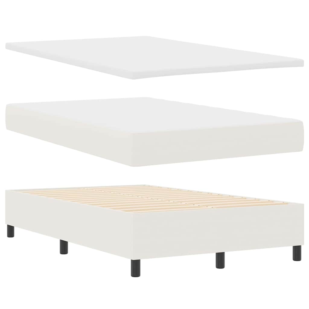 Letto a Sorgente LED con testiera Crema e Bianco 120 x 190 cm | homemem39