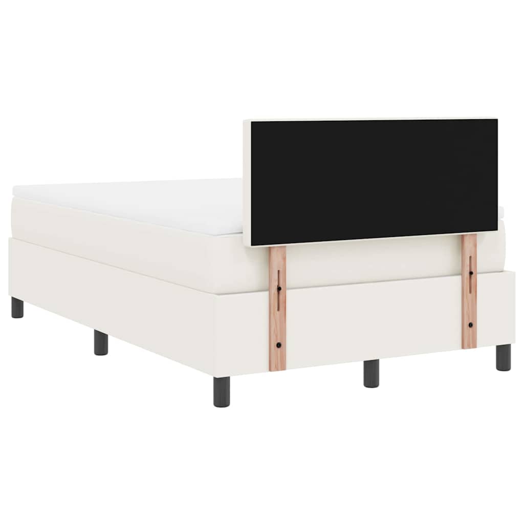 Letto a Sorgente LED con testiera Crema e Bianco 120 x 190 cm | homemem39