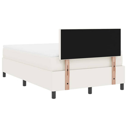 Letto a Sorgente LED con testiera Crema e Bianco 120 x 190 cm | homemem39